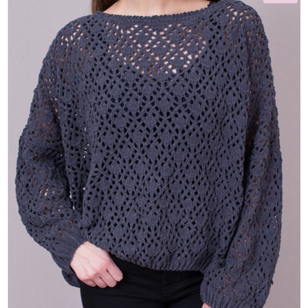POL | Drop Shoulder Chenille Sweater | Size Large